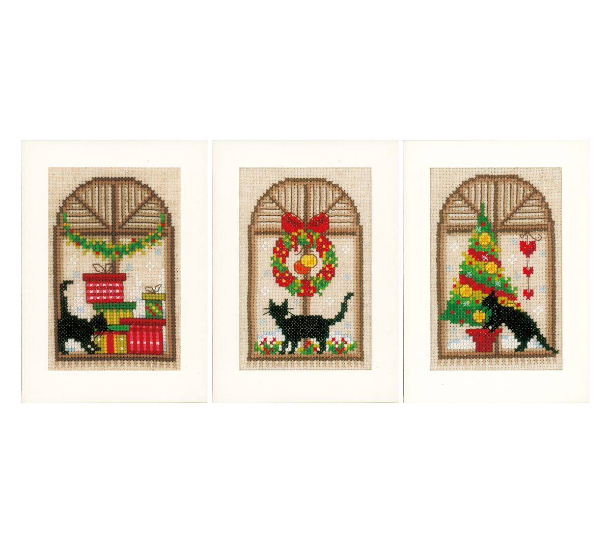 Vervaco Christmas Cards On Aida Counted Cross Stitch Kit ...