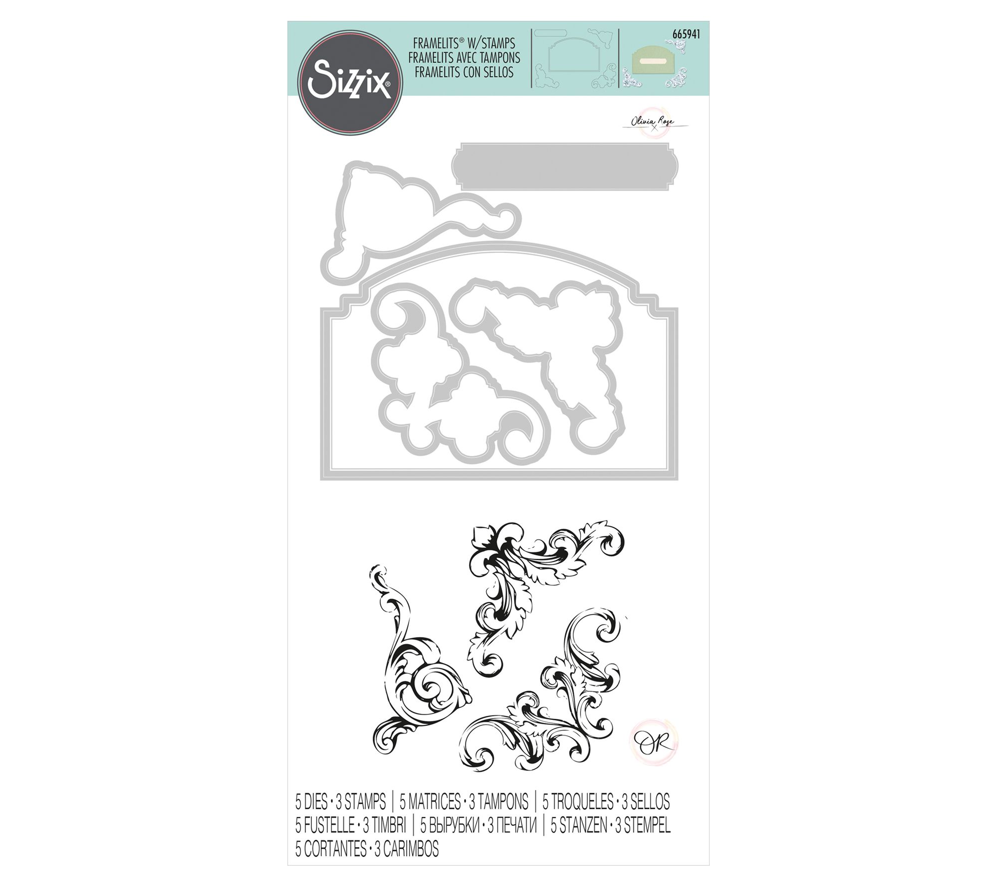 Sizzix Framelits Vintage Corner 8pc Die & Stamp  Set