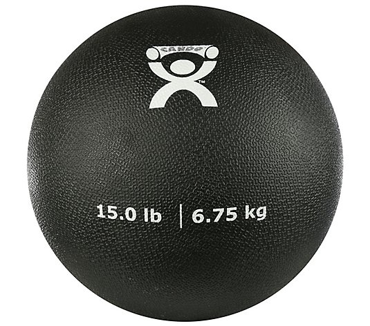 CanDo Soft Pliable Medicine Ball - 9in Diam - Black - 15 lb