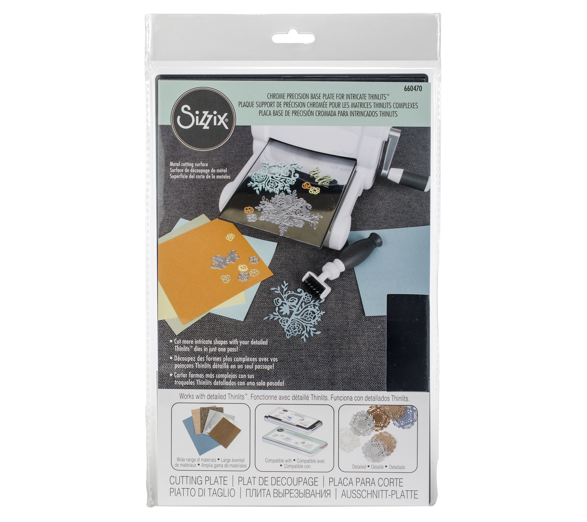 Sizzix Chrome P recision Base P late For Intric ate Thinlits
