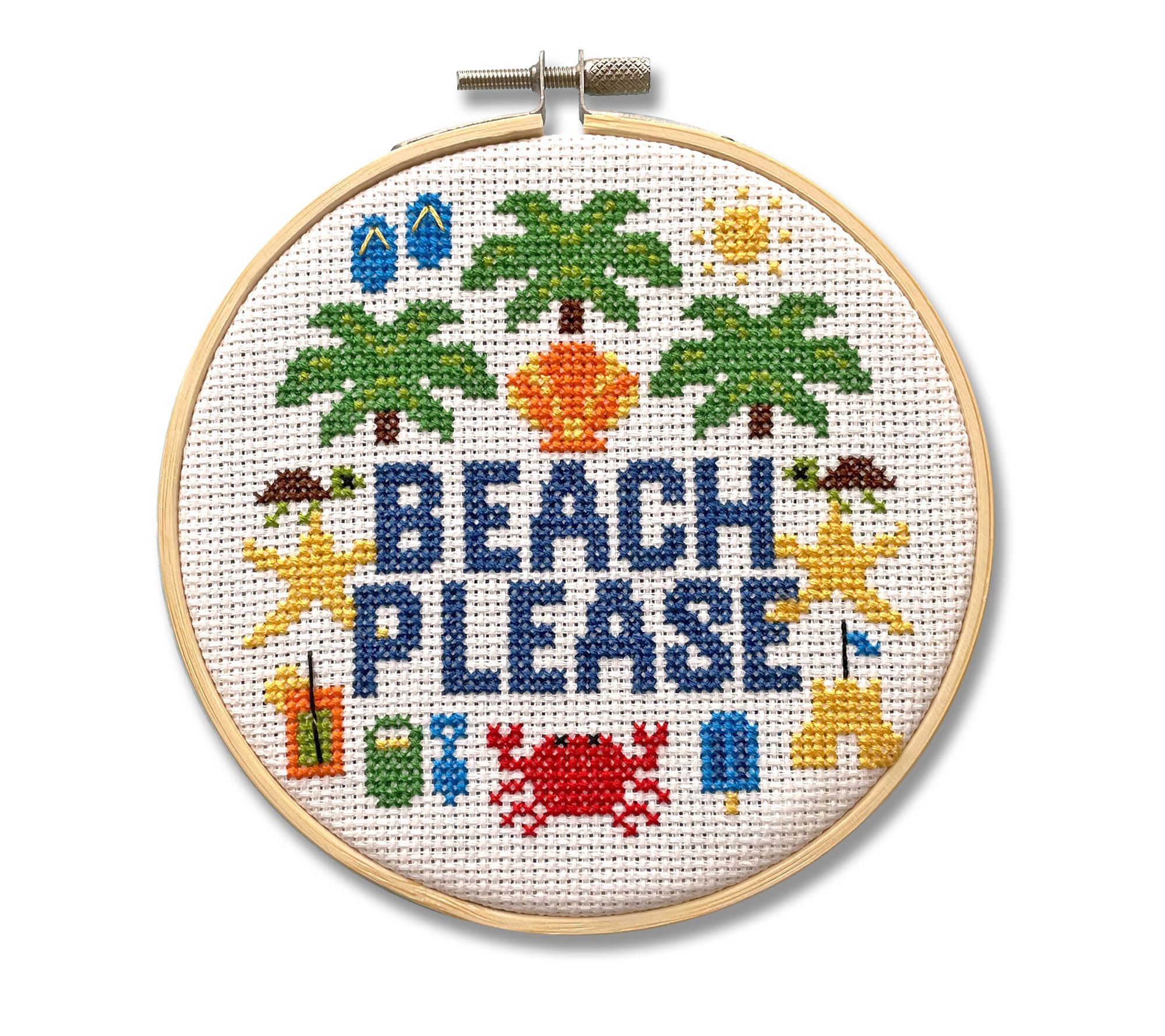 Spot Colors Beach Please Counted Cross Stitch Kit