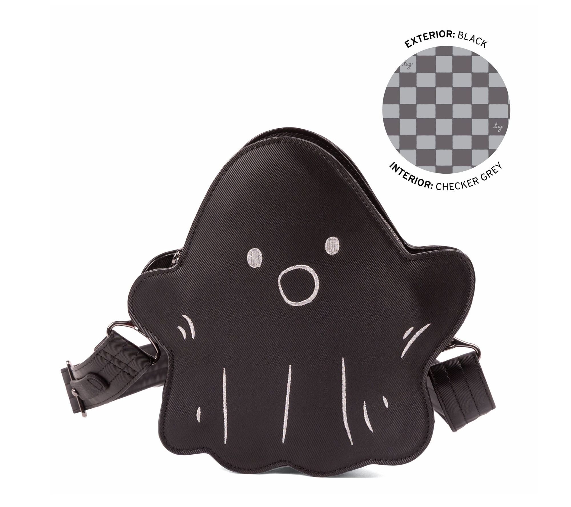  Lug Satin Luxe Ghost Shaped Crossbody - Boo
