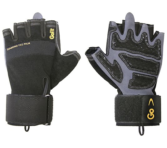 GoFit Diamond-Tac Wrist-Wrap Gloves Medium