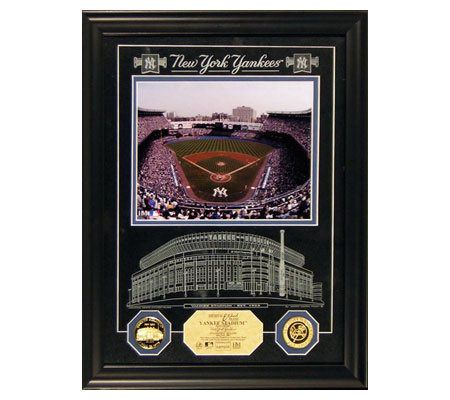 MLB New York Yankees Baseball Logo Glass Framed Panel