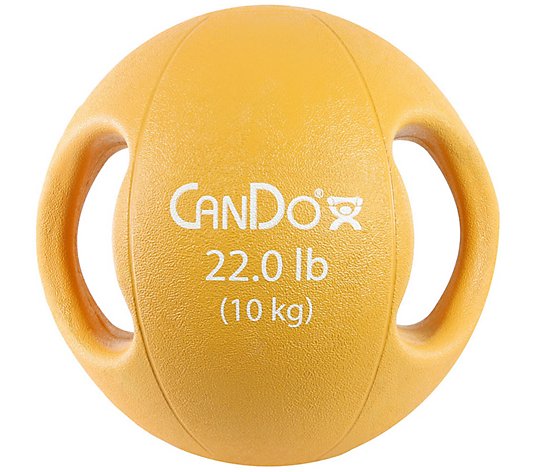 CanDo Molded Dual Handle Medicine Ball - 22 lbs- Gold