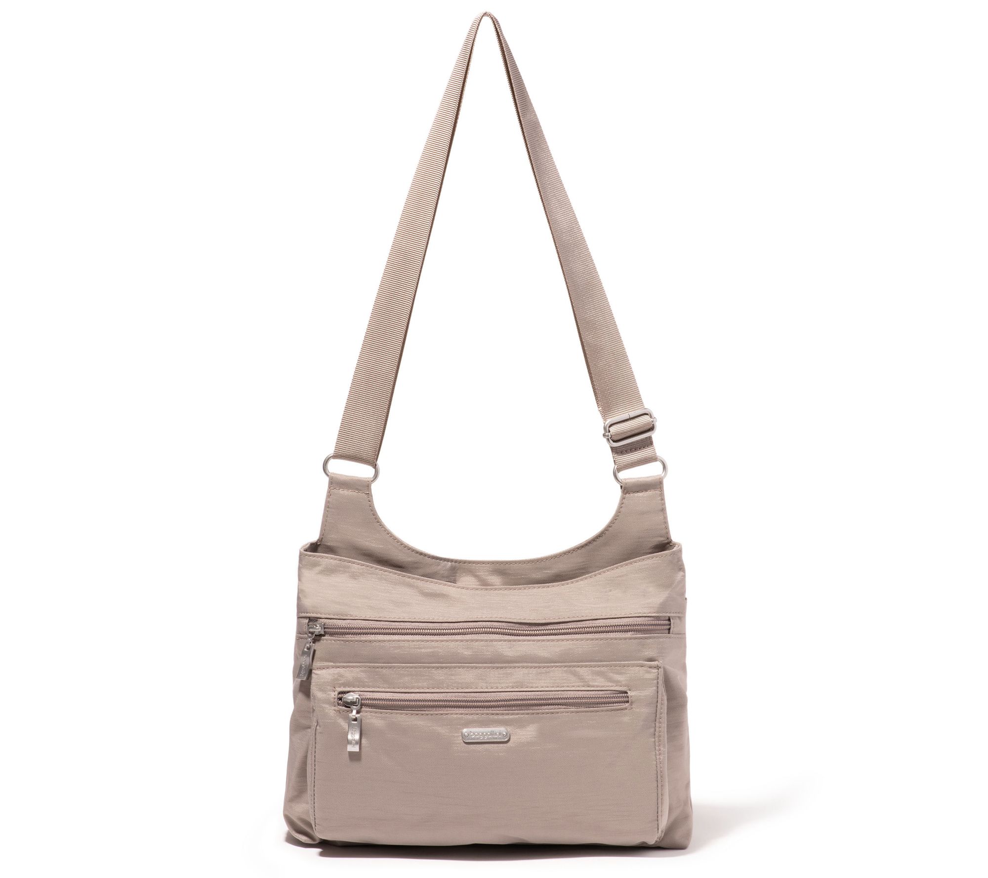 baggallini East/West Block Party Double Zip Washable Hobo - QVC.com