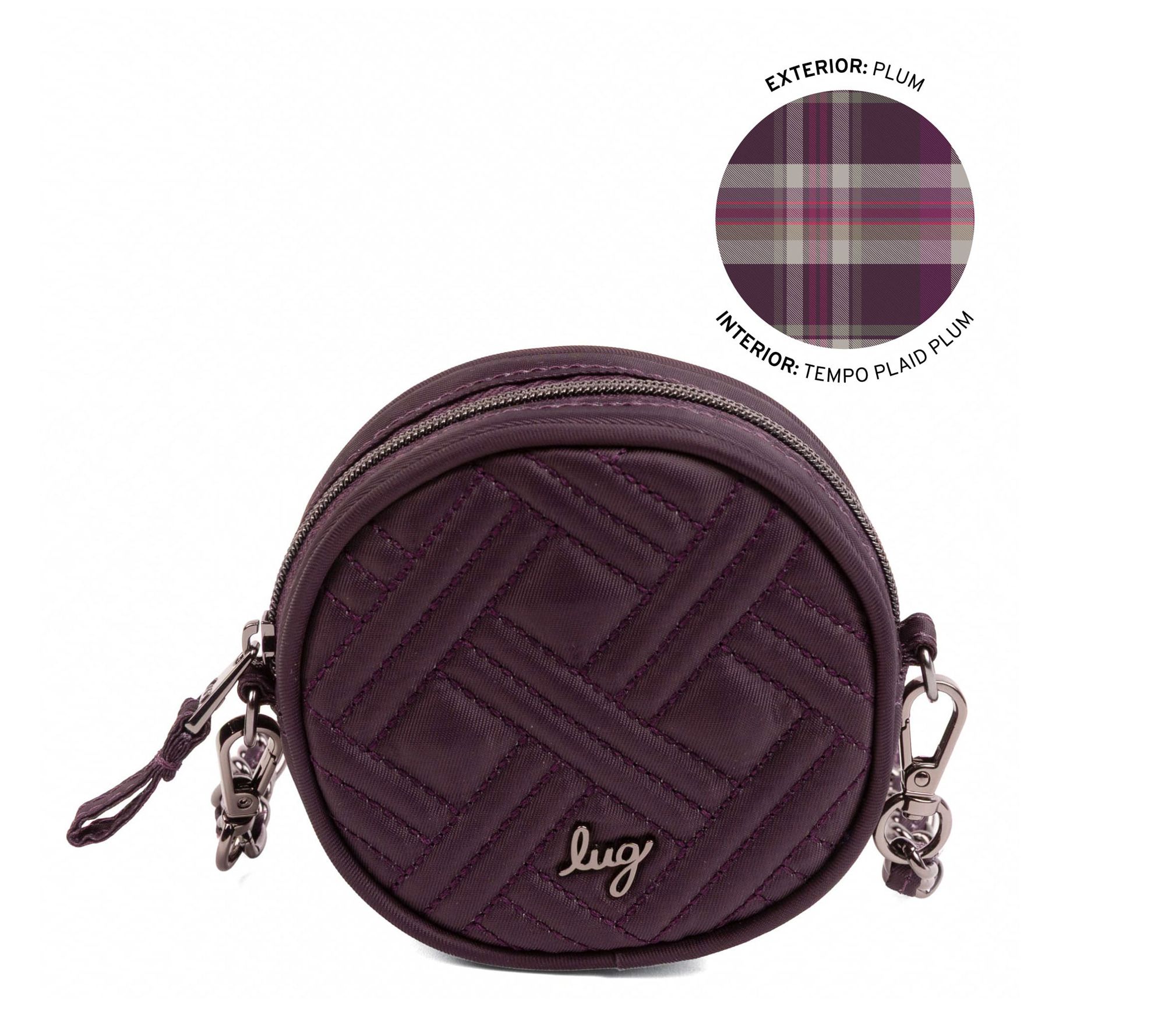 Lug Round Quilted Pouch with Chain Strap - Wagon Wheel