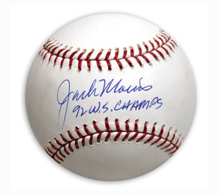 Jack Morris Toronto Blue Jays Autographed Rawlings 1992 World Series Logo Baseball with 92 WS Champs Inscription