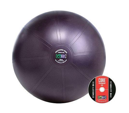 GoFit Pro 65cm Stability Ball & Core Training DVD