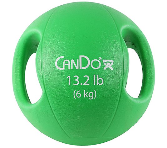 CanDo Molded Dual Handle Medicine Ball - 13.2 lbs - Green