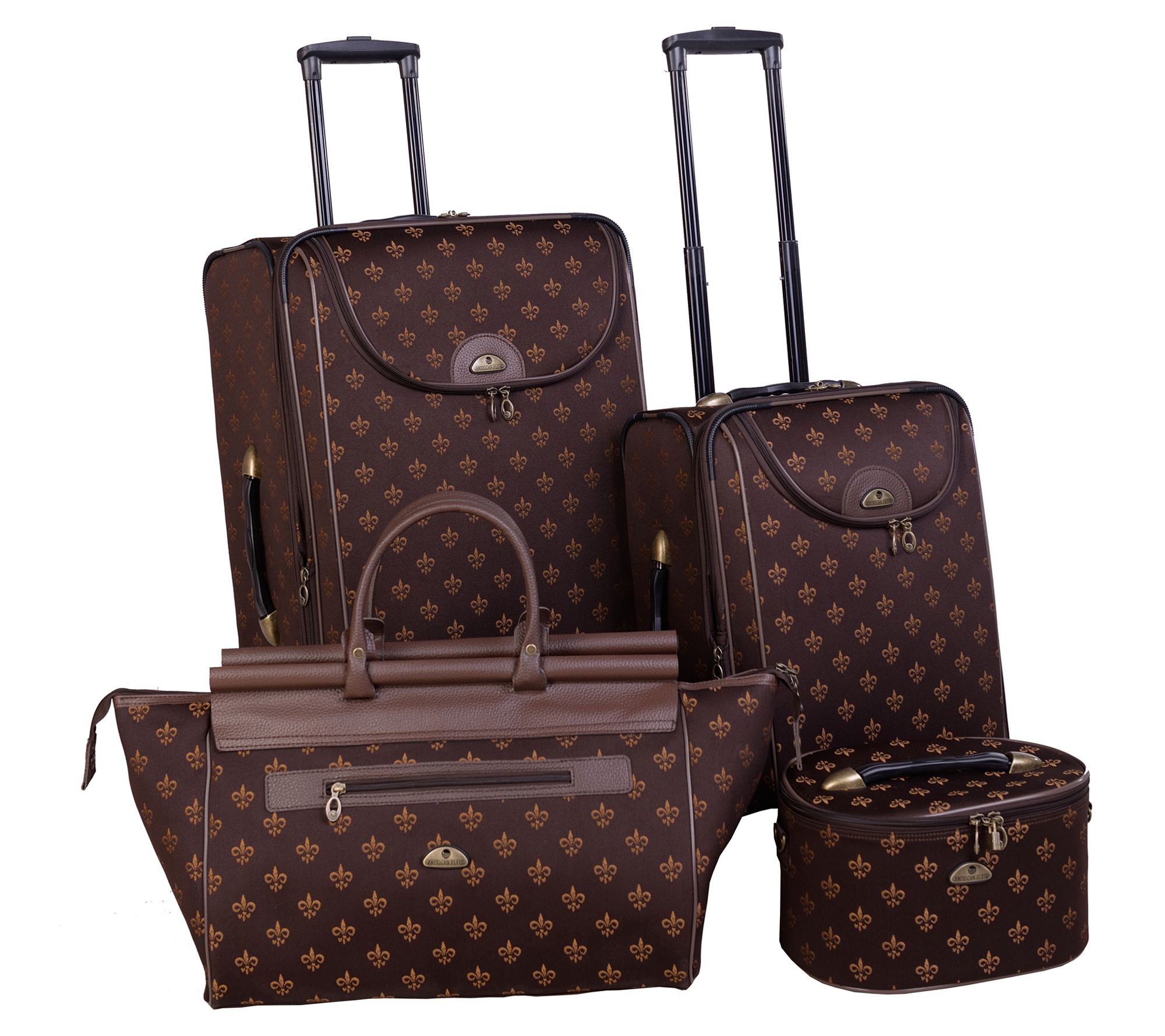 American Flyer Fleur de Lis 4-Piece Luggage Set