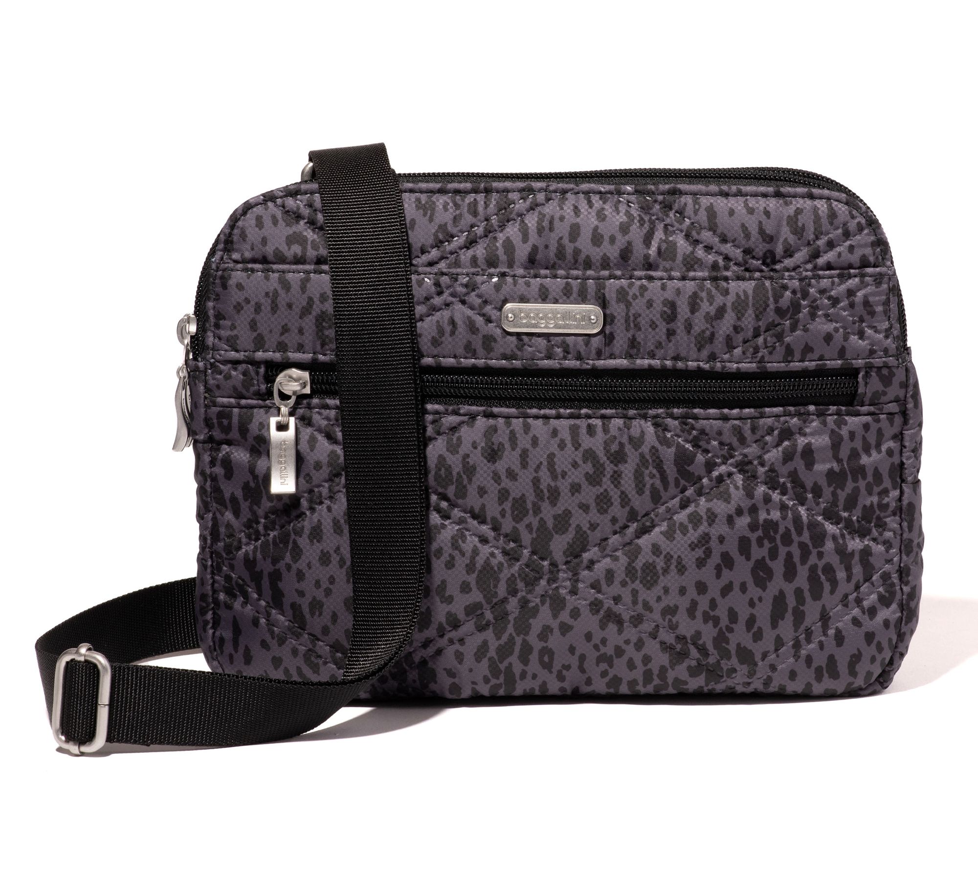 Baggallini Washable Quilted Double Zip Anytime RFID Crossbody