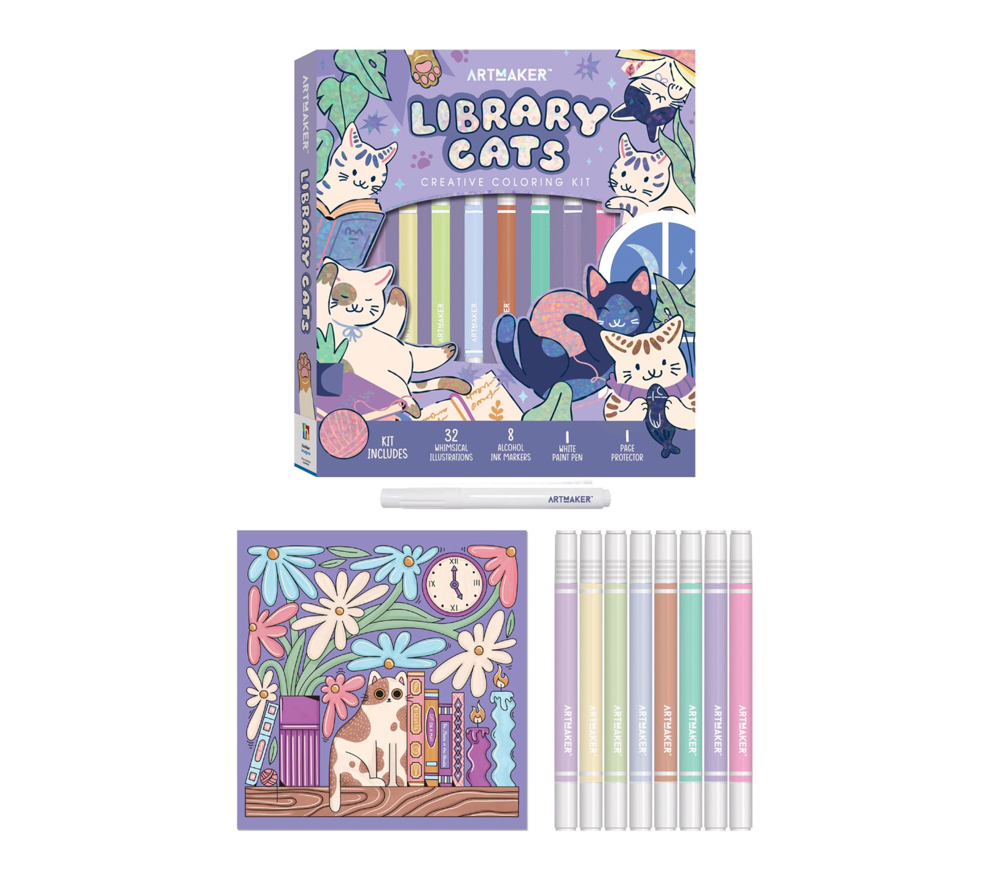 Art Maker Coloring Kit Library Cats