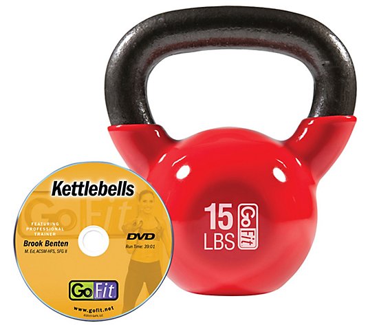 GoFit Kettlebell - 15 lbs, Red