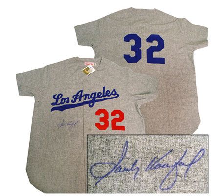 Sandy Koufax Signed Away Dodgers Jersey 