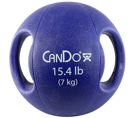 CanDo Molded Dual Handle Medicine Ball - 15.4 lbs - Blue