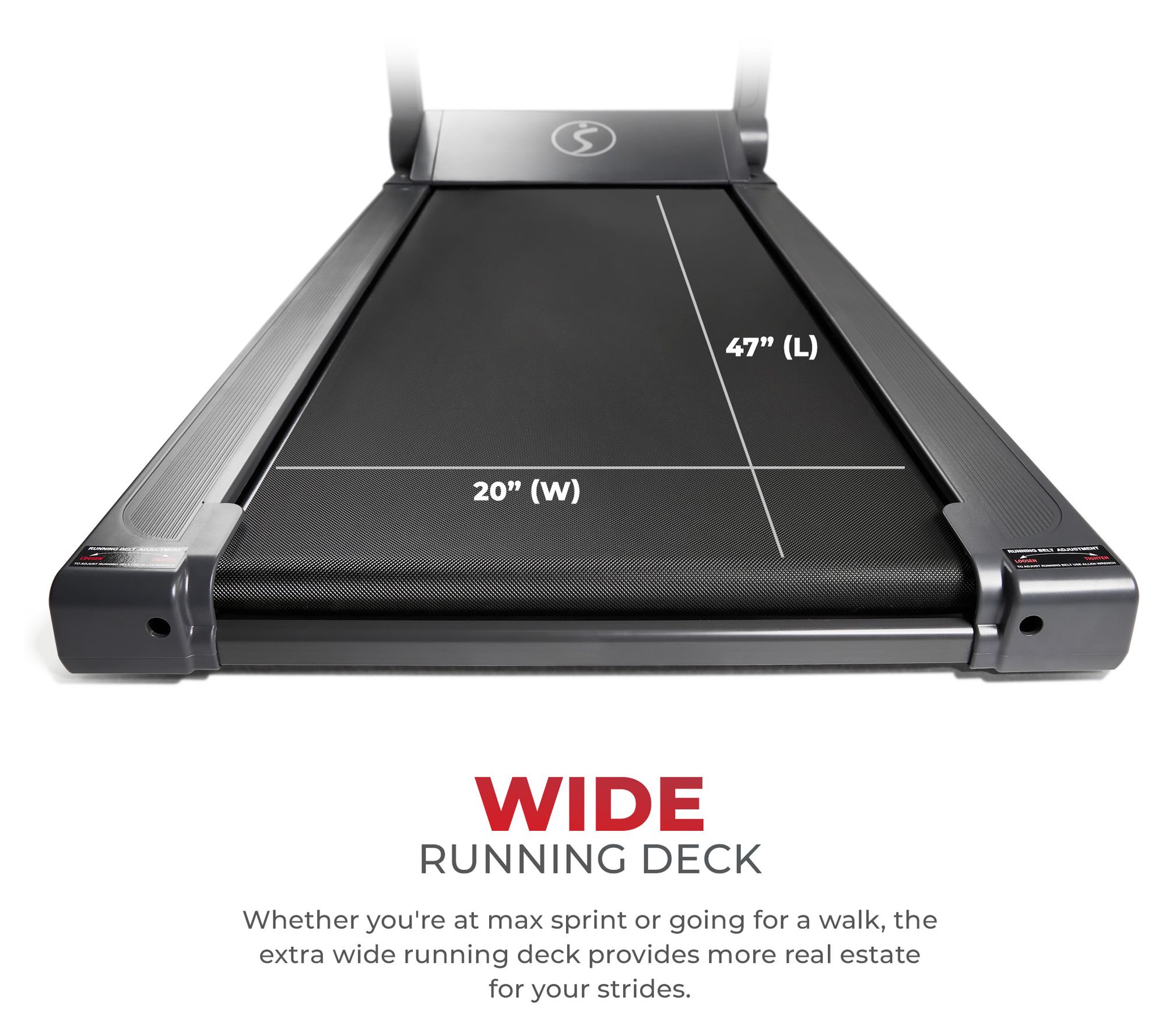 Wide 2024 deck treadmill