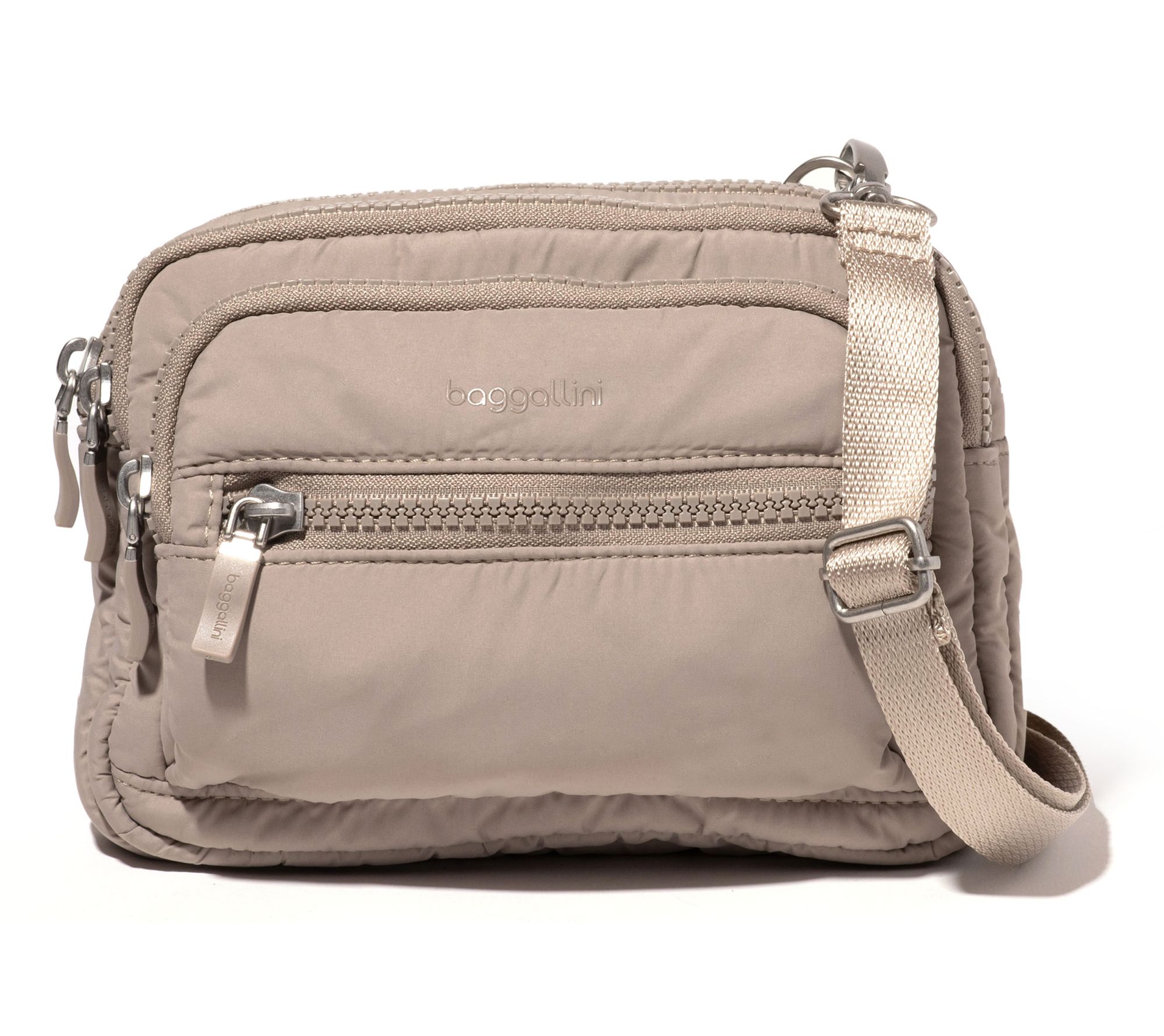 Baggallini EcoPuff Triple Zip Crossbody Bag