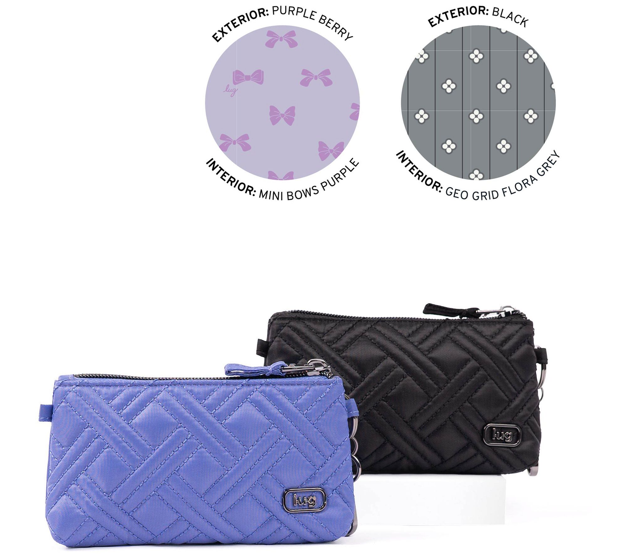 Lug Set of 2 Quilted Coin Pouches - Metro XL