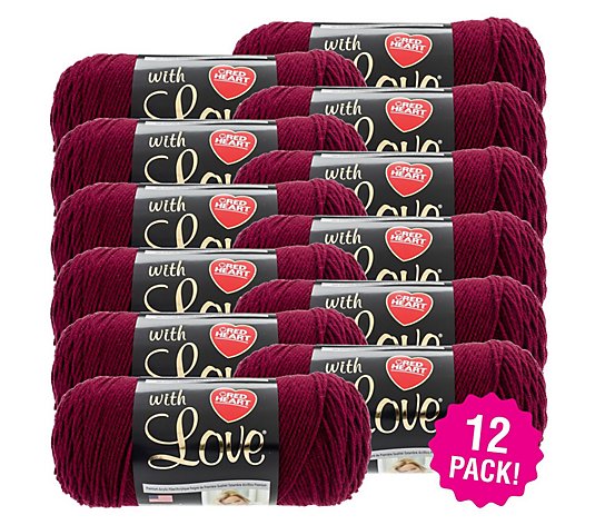 Red Heart Multipack of 12 Merlot With Love Yarn 