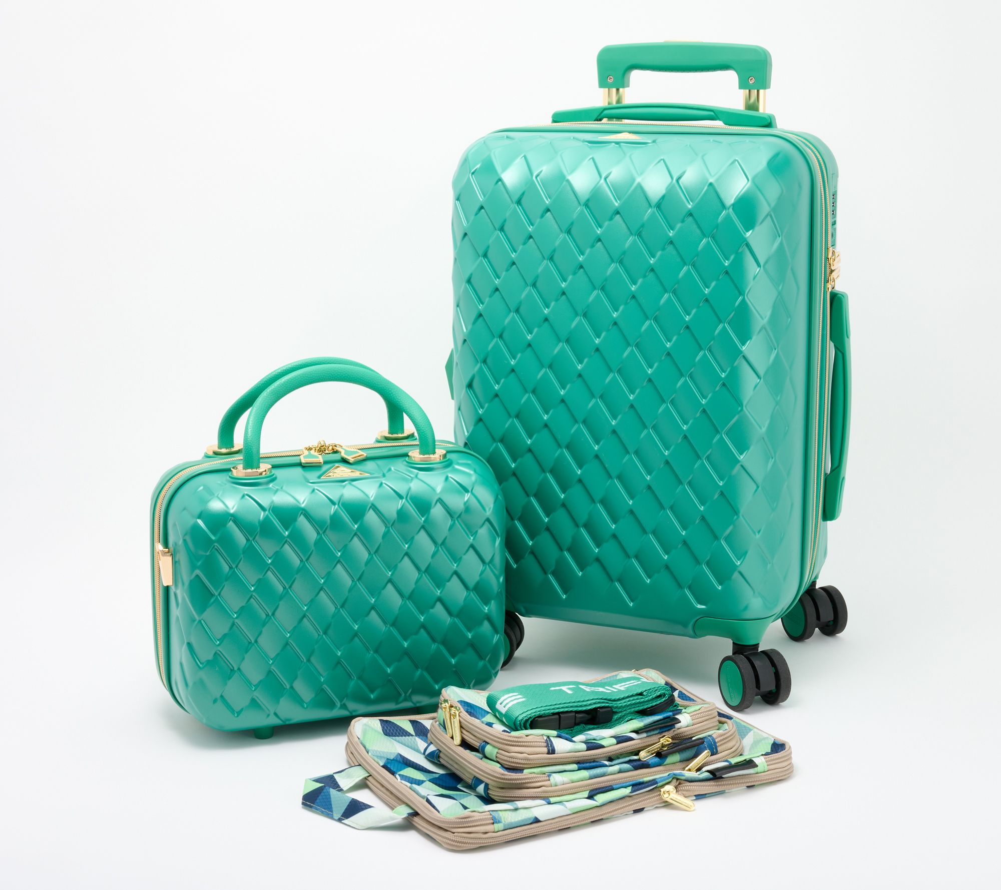 Triforce Hardside Carry On with Beauty Case and 3 Packing Cubes QVC