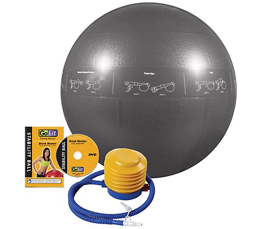 GoFit Pro 75cm Stability Ball & Core Training DVD