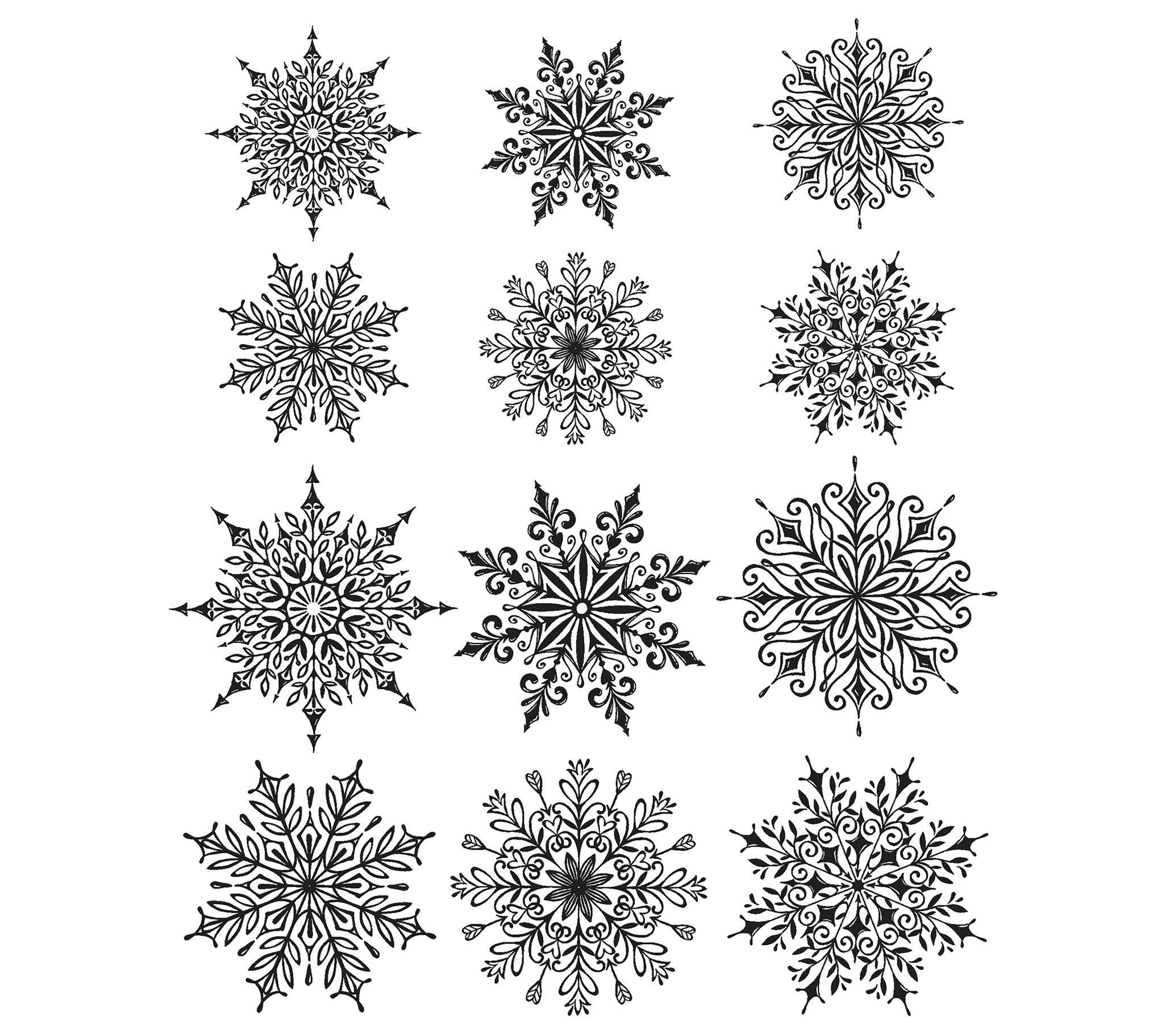 Tim Holtz Cling Stamps - Mini Swirly Snowflakes - QVC.com