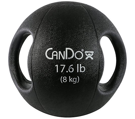 CanDo Molded Dual Handle Medicine Ball - 17.6 lbs - Black