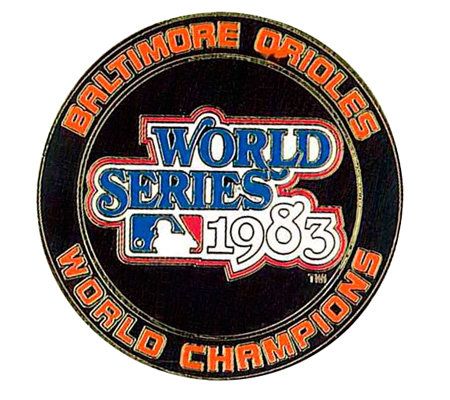 Baltimore Orioles celebrate the team's 1983 World Series Champs