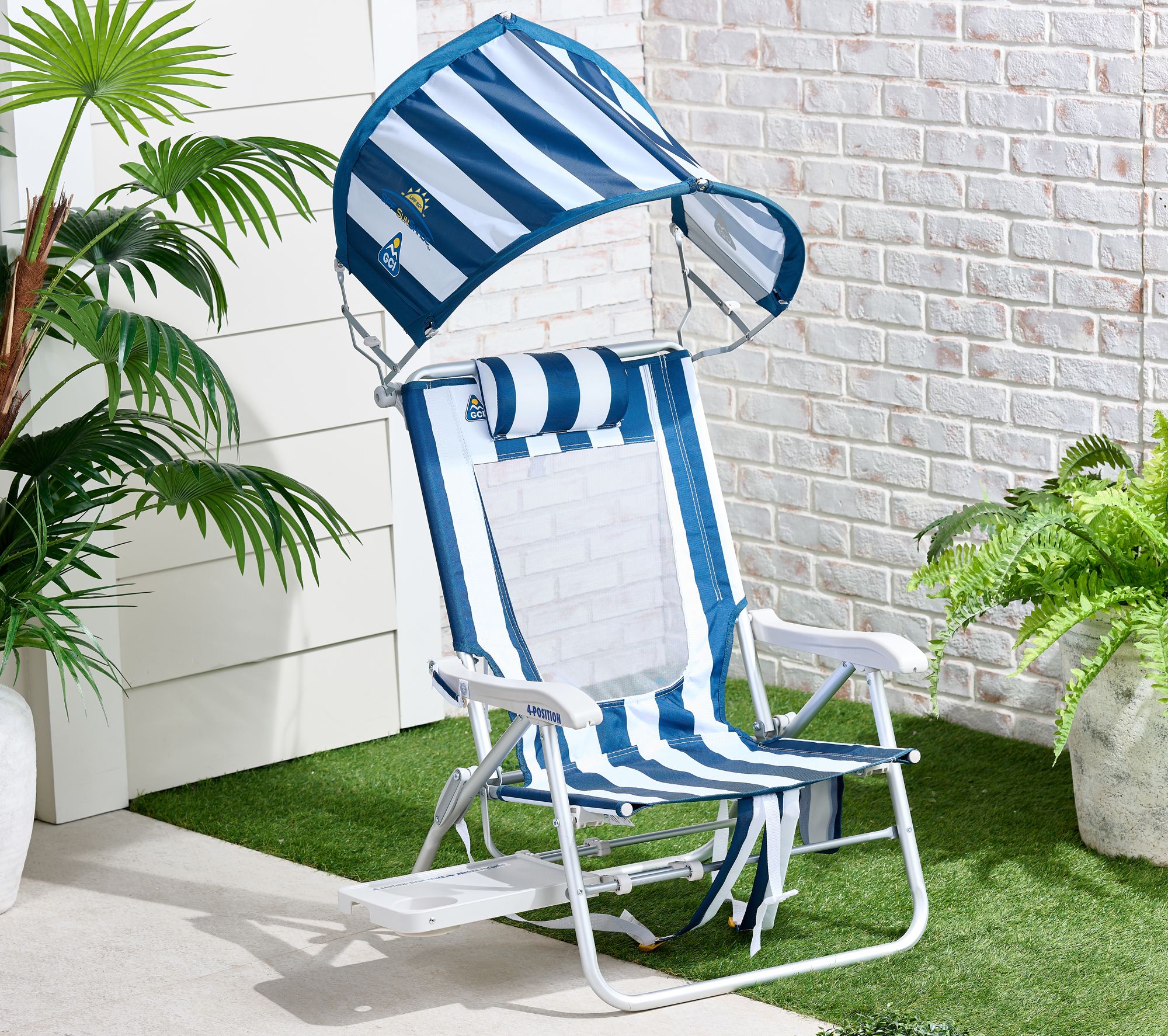  GCI Outdoor Big Surf Beach Chair with Tray & Sunshade