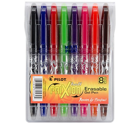Pilot Pen Set of 8 Assorted FriXion Ball Erasable Gel Pens