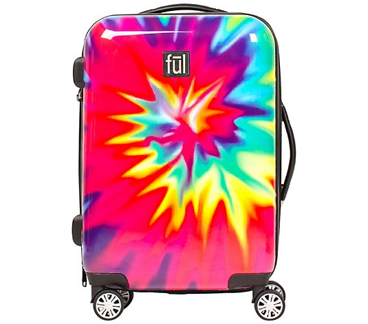 FUL Tie-Dye Swirl 20" Expandable Spinner Rolling Luggage