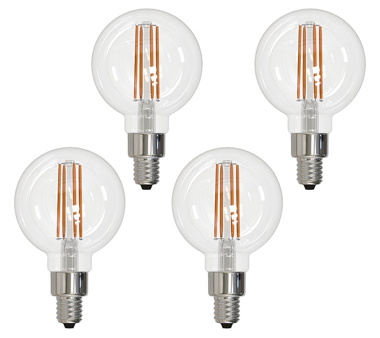 Bulbrite 2.5W Warm White G16 LED Chandelier Light Bulbs 4PK