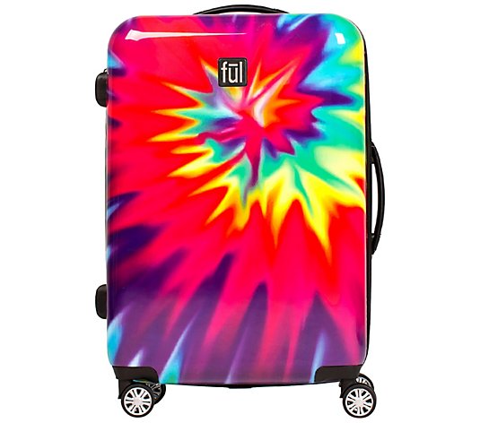 FUL Tie-Dye Swirl 24" Spinner Rolling Luggage Suitcase