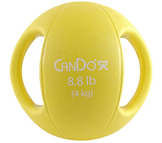 CanDo Dual-Handle Medicine Ball- 9 in Dia - 5-pc set (yel-blk