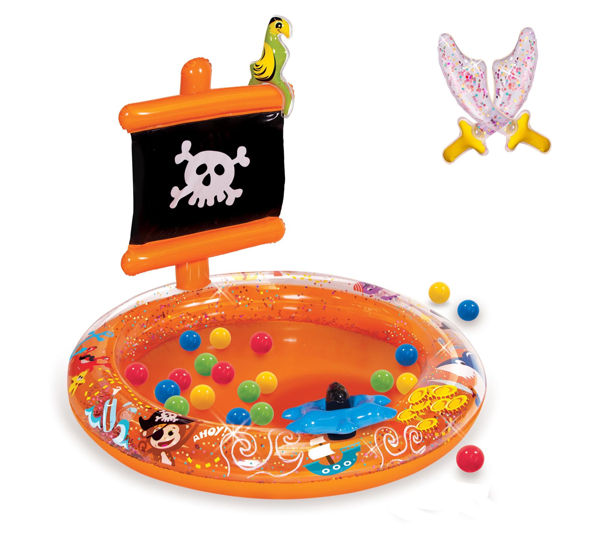Banzai Pirate Sparkle Play Center Inflatable Ba ll Pit