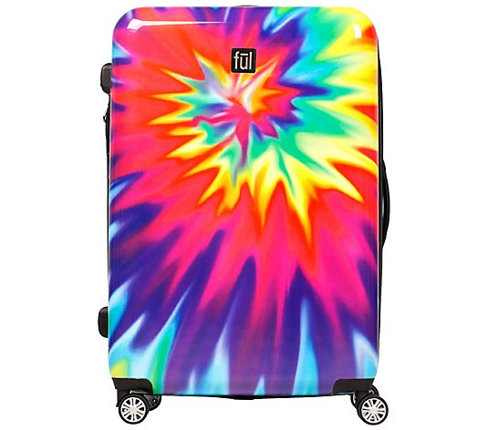 FUL Tie-Dye Swirl 28" Expandable Spinner Rolling Luggage