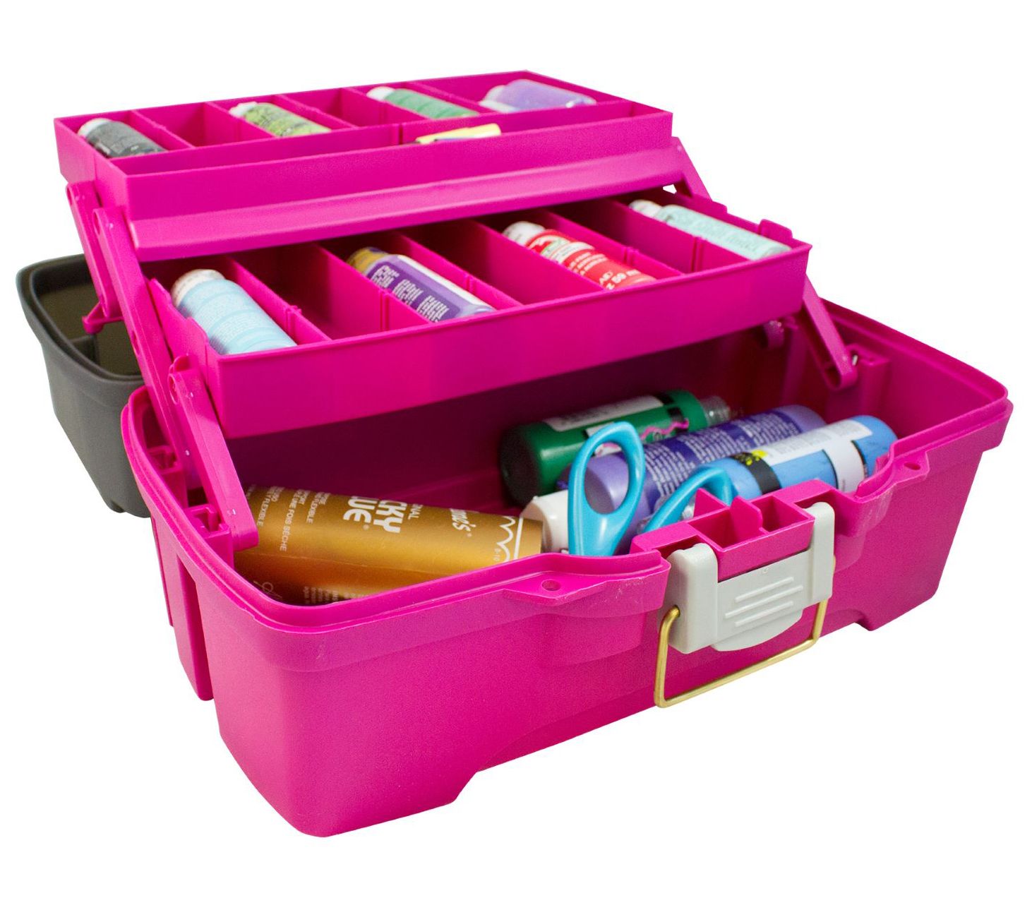 Creative Options Adjustable Compartment Two Tra y Craft Box 