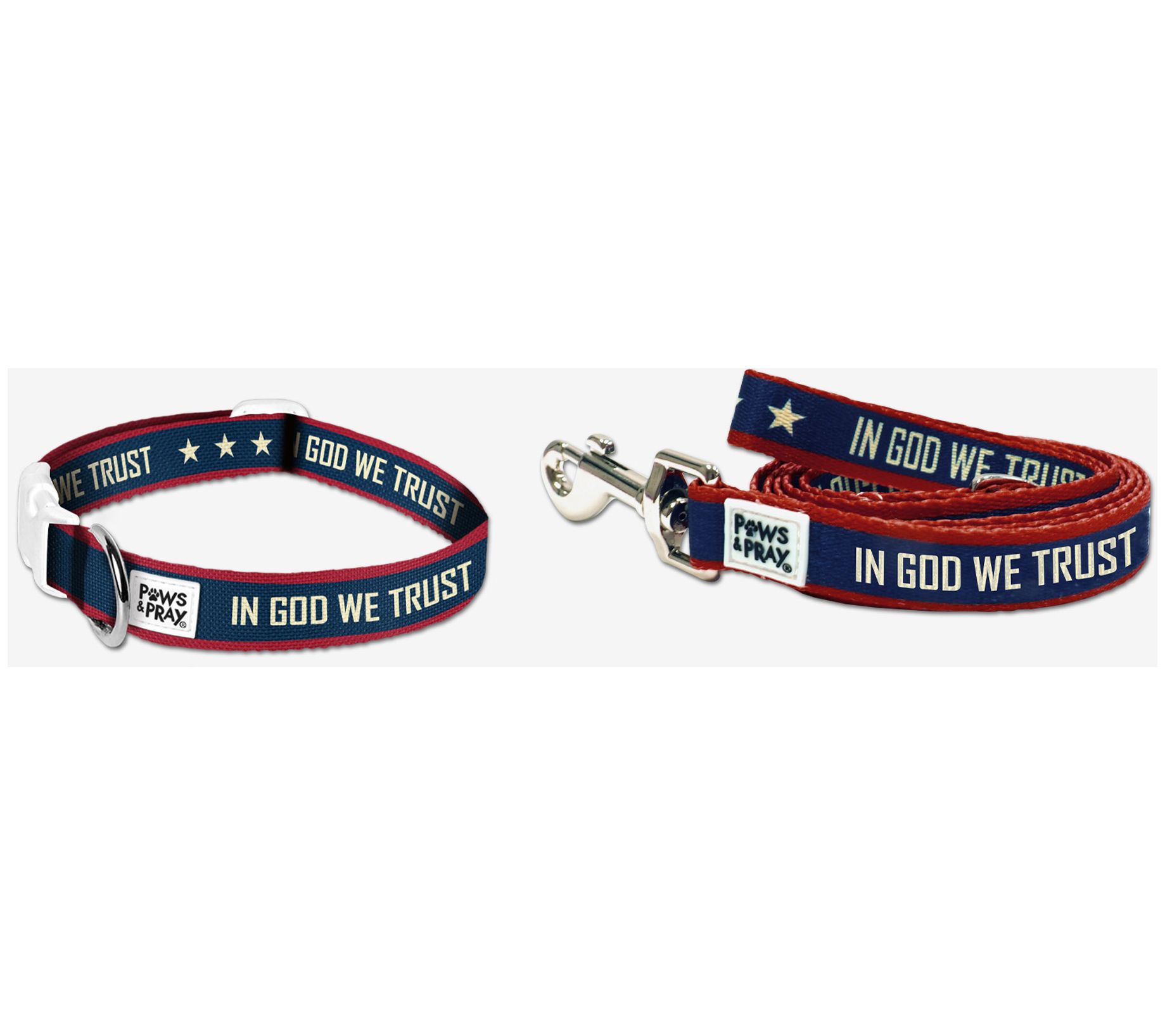 Paws & Pray Pet Collar and Leash Bundle - LG/XL