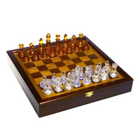 Thomas Pacconi Glass Chess & Checkers Set with Case - QVC.com