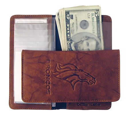 NFL Denver Broncos Embossed Checkbook Cover - QVC.com