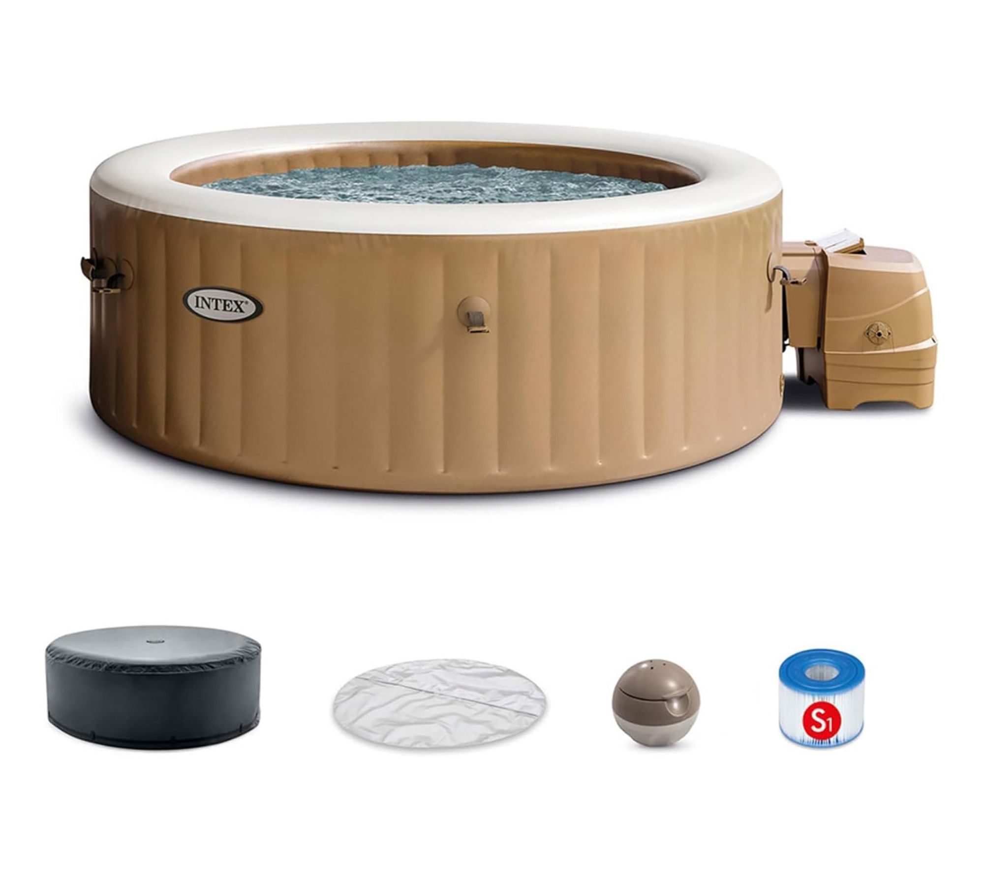 Intex PureSpa Sahara 6-Person Tan Inflatable Hot Tub Set
