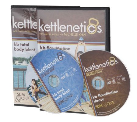 Kettlenetics Advanced Slim & Tone 8lb KBell and 2 Workout DVDs 