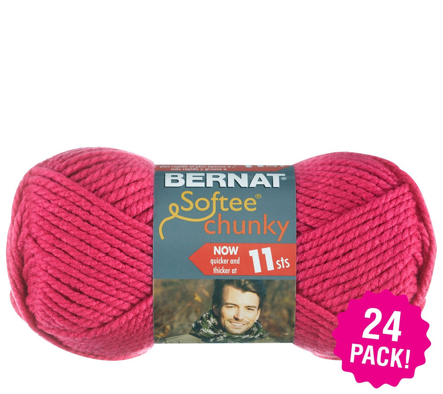 Bernat Softee Multipack of 24 Hot Pink Chunky Yarn 