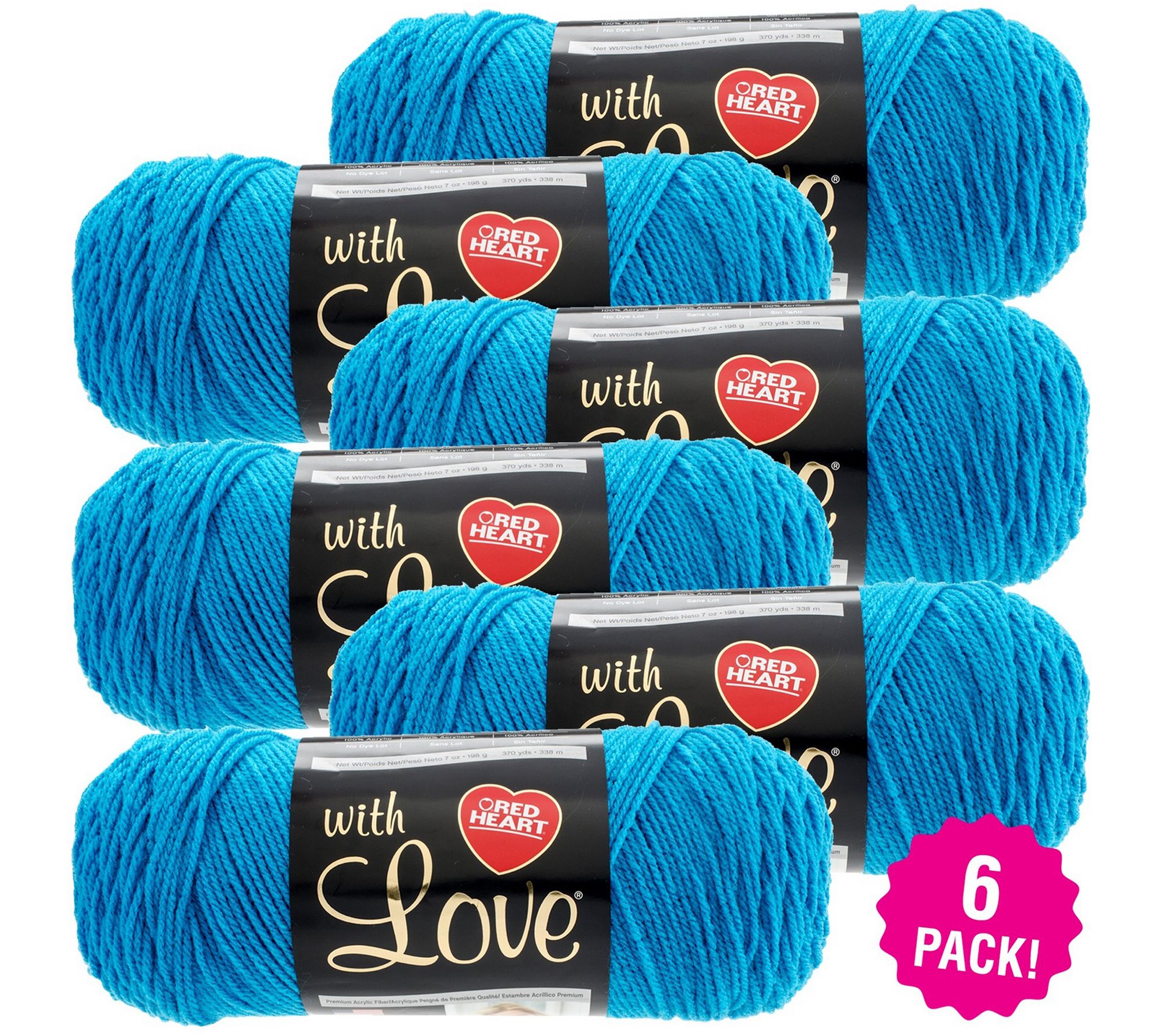 Multipack of 24 - Red Heart With Love Yarn-Blue Hawaii
