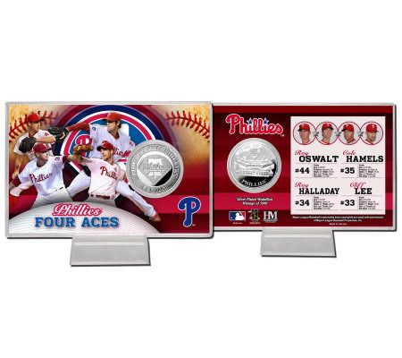 Phillies Four Aces Silver-Plated Coin Card - QVC.com