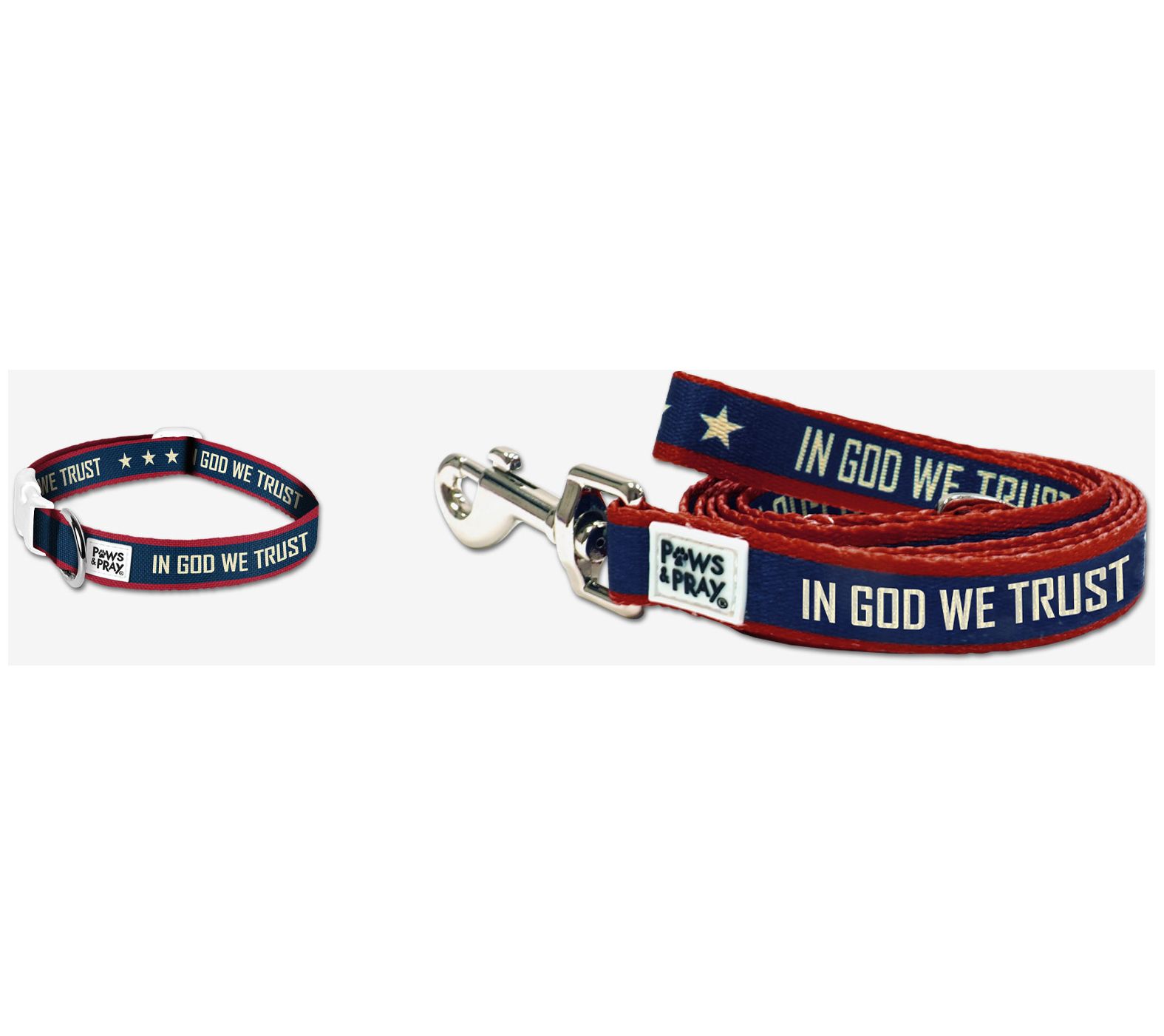 Paws & Pray Pet Collar and Leash Bundle - XS