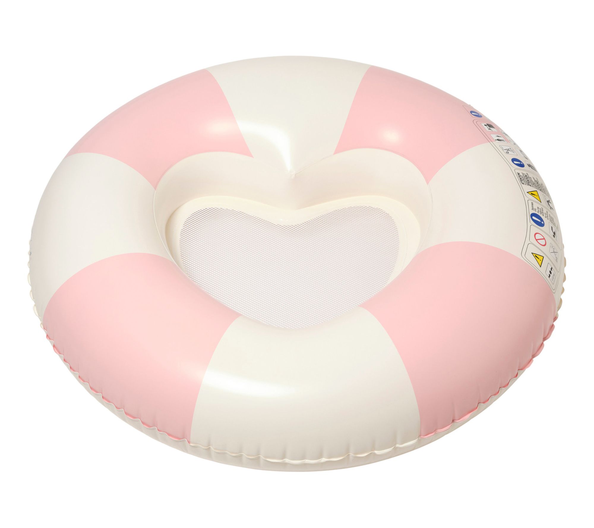 Sunnylife Luxe Tube Pool Ring - Stole My Hear t Pink Stripe
