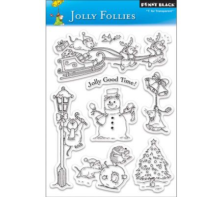 Penny Black Clear Stamp - Jolly Follies - QVC.com