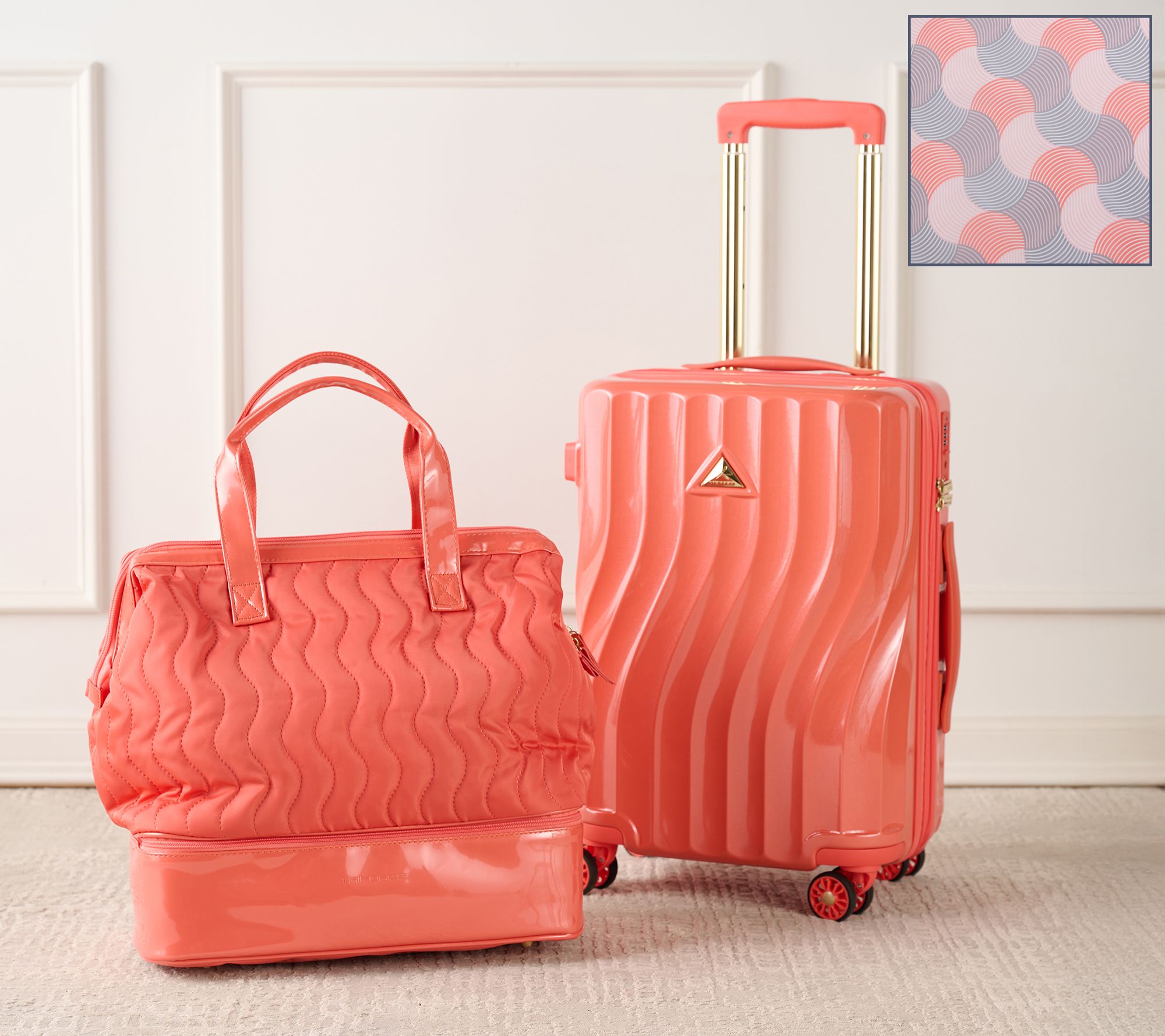  Triforce 21" Hardside Carry-On Luggage with Weekender Bag